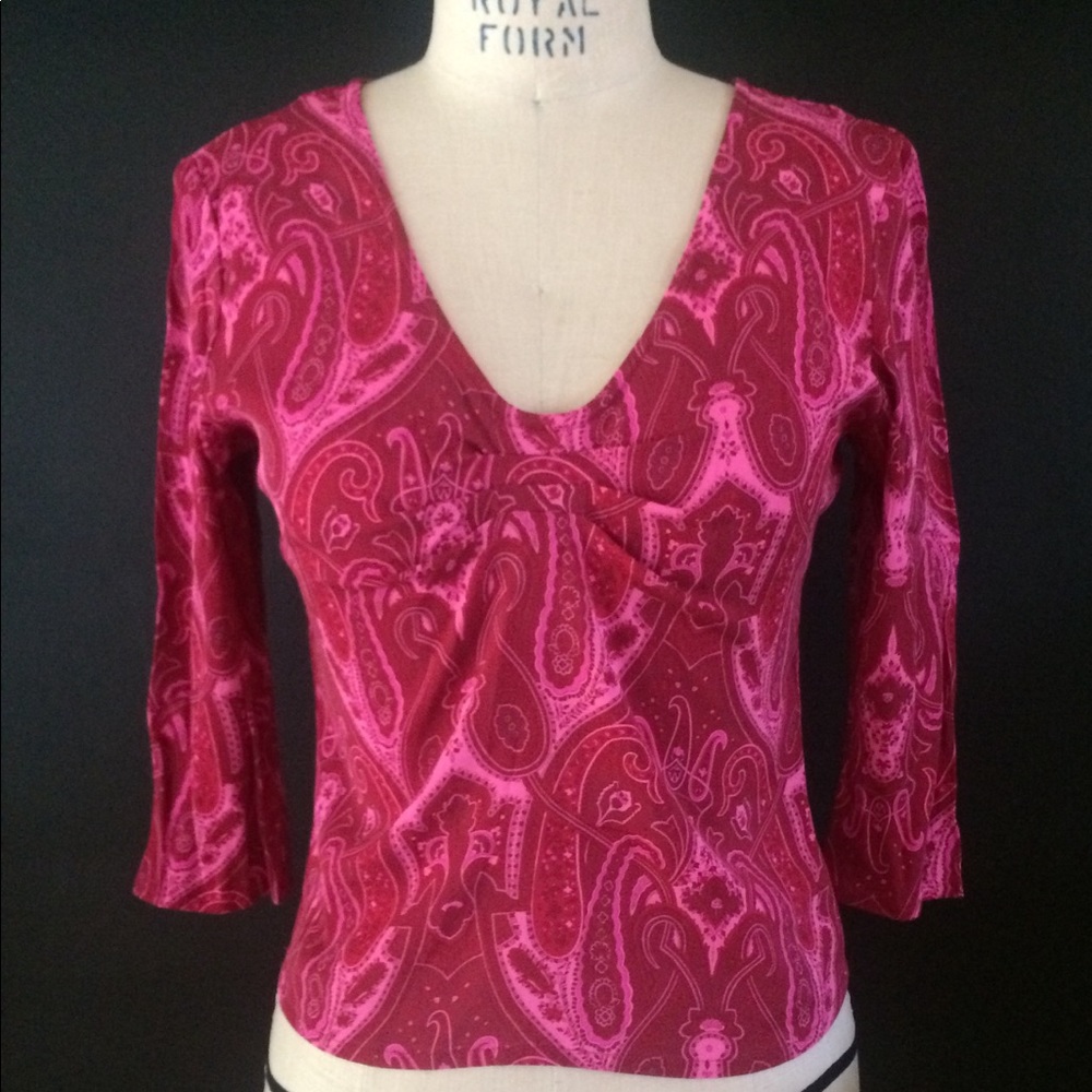 paisley print silk top